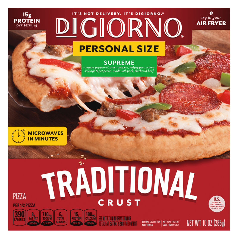 DiGiorno Pizza Traditional Crust Supreme Personal Pizza 10oz