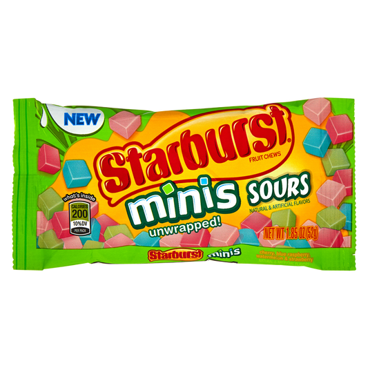 Starburst Minis Sour Fruit Chews Candy 1.85oz