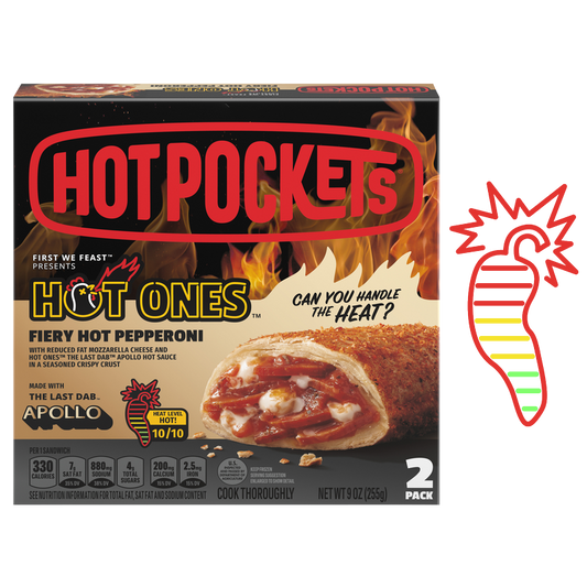 GoPuff Exclusive: Hot Pockets Hot Ones Frozen Fiery Hot Pepperoni - 2ct 9oz