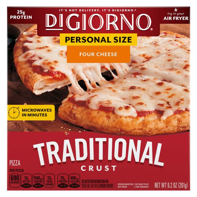 DiGiorno Frozen Traditional Crust Four Cheese Personal Pizza 6.5in 9.2oz